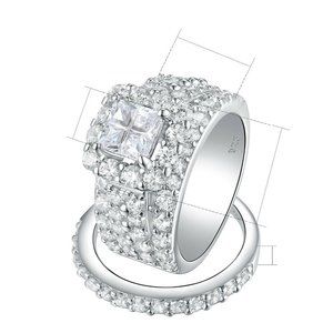 🌸Princess Cut Zircon Full Filled Square Multi Layer Luxury Ring Set, UNVN12246